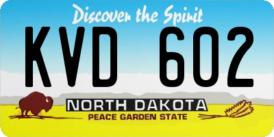 ND license plate KVD602
