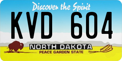 ND license plate KVD604