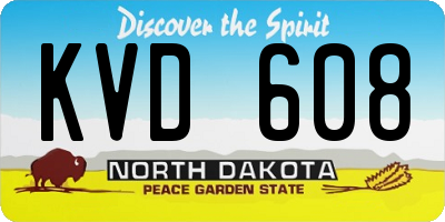 ND license plate KVD608