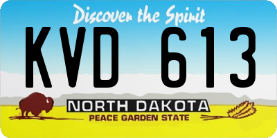 ND license plate KVD613