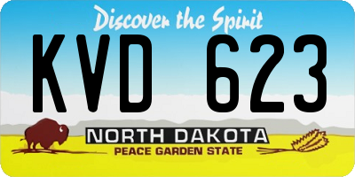 ND license plate KVD623