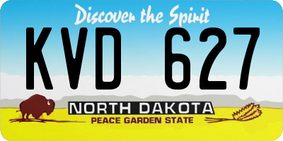 ND license plate KVD627