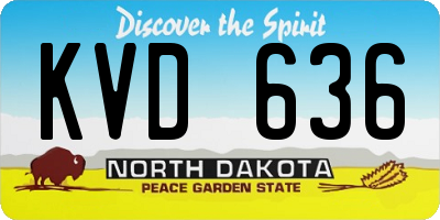 ND license plate KVD636