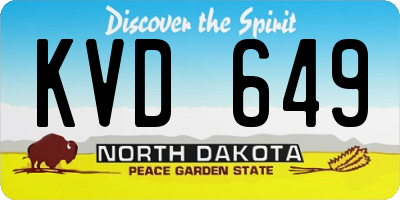 ND license plate KVD649