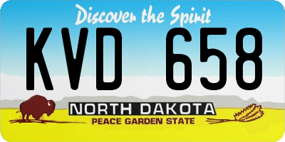 ND license plate KVD658