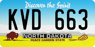 ND license plate KVD663