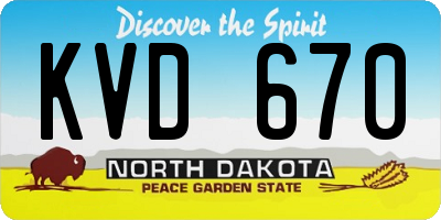 ND license plate KVD670