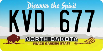 ND license plate KVD677