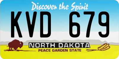 ND license plate KVD679