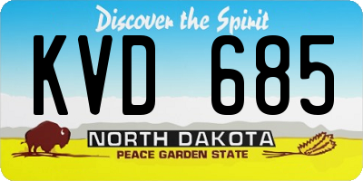 ND license plate KVD685