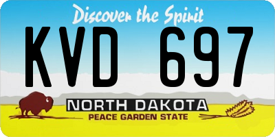 ND license plate KVD697