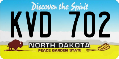 ND license plate KVD702