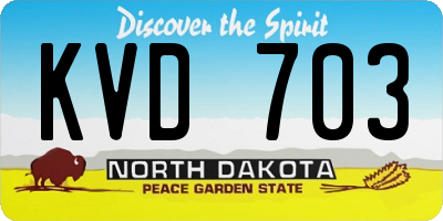 ND license plate KVD703