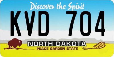 ND license plate KVD704