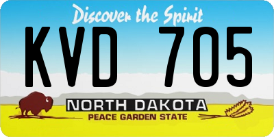 ND license plate KVD705