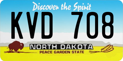ND license plate KVD708