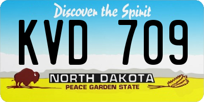 ND license plate KVD709