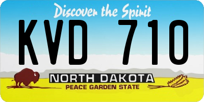 ND license plate KVD710