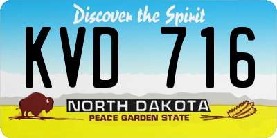 ND license plate KVD716