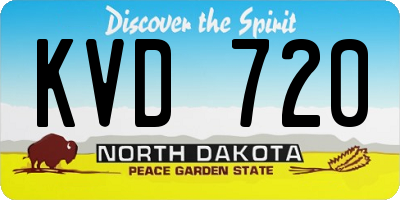 ND license plate KVD720