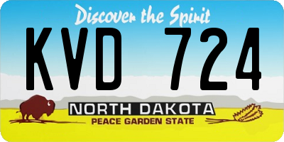 ND license plate KVD724