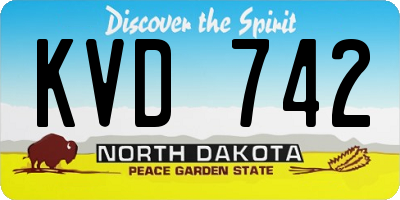 ND license plate KVD742