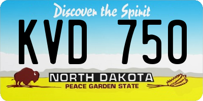 ND license plate KVD750