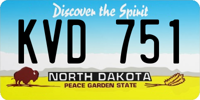 ND license plate KVD751
