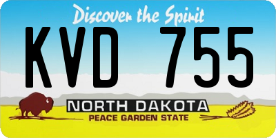 ND license plate KVD755