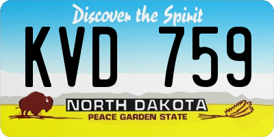 ND license plate KVD759