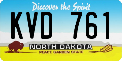 ND license plate KVD761