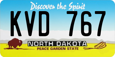 ND license plate KVD767
