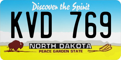 ND license plate KVD769