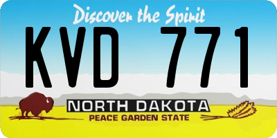 ND license plate KVD771