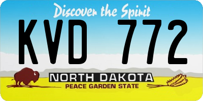 ND license plate KVD772