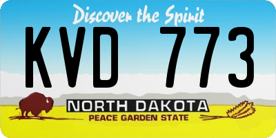 ND license plate KVD773