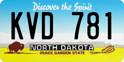 ND license plate KVD781
