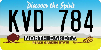 ND license plate KVD784
