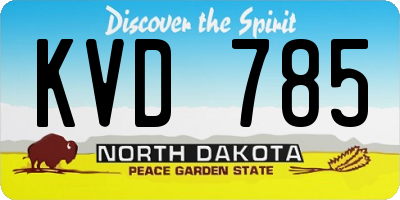 ND license plate KVD785