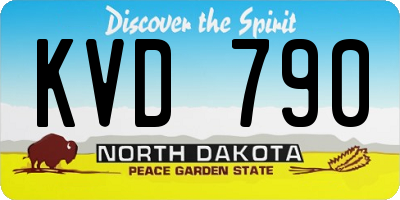 ND license plate KVD790