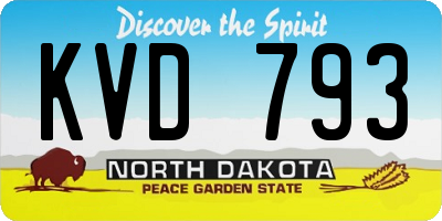 ND license plate KVD793
