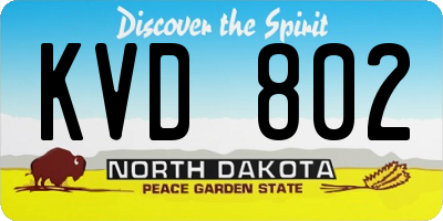 ND license plate KVD802