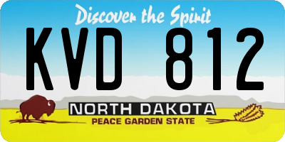 ND license plate KVD812