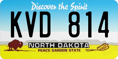 ND license plate KVD814