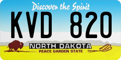 ND license plate KVD820