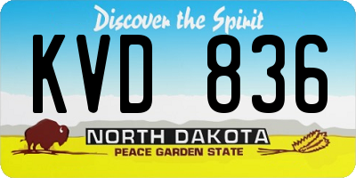 ND license plate KVD836