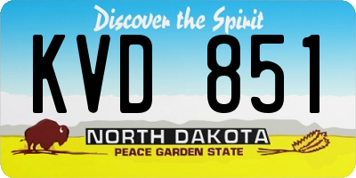 ND license plate KVD851