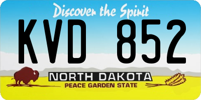 ND license plate KVD852