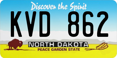 ND license plate KVD862