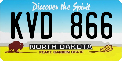 ND license plate KVD866